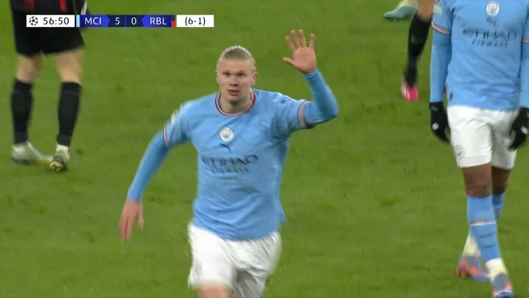 Manchester City - Leipzig 7-0. Cinci goluri marcate de Haaland, englezii sunt in sferturi