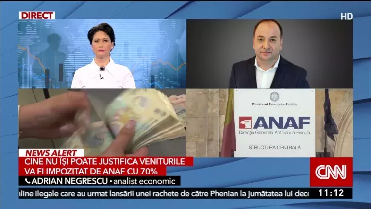 Romanii care nu isi pot justifica veniturile vor fi impozitati de ANAF cu 70%